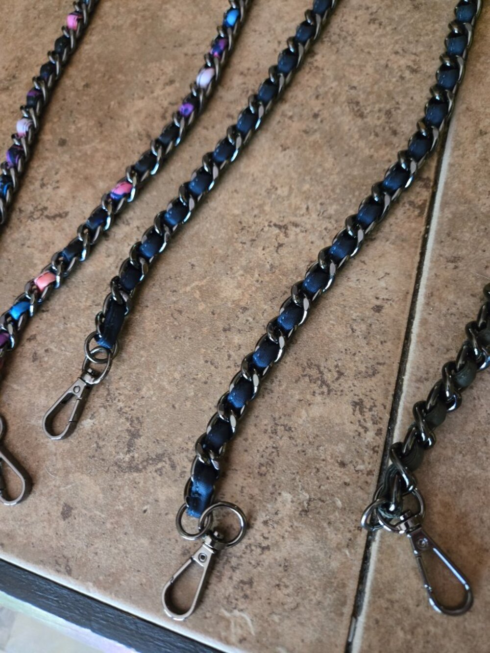 Set of 3 Metal Purse/Crossbody Classic Metal Chain Straps by Lug - Picture 3 of 4